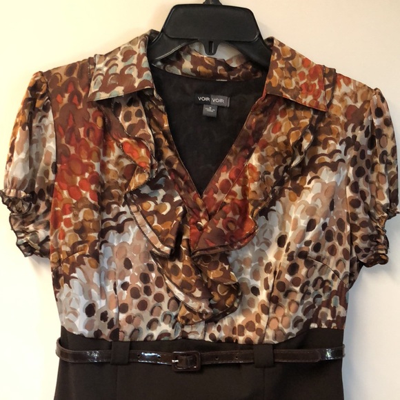 Voir Voir Womens belted, short sleeve dress. - Picture 3 of 12